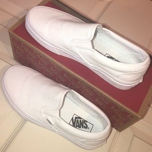 White Slip On Vans